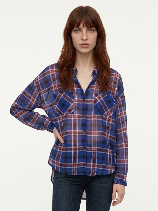 Umgee Tops - Umgee blue and red plaid top